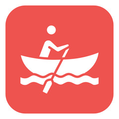 Rowing Boat Vector Icon © SAMDesigning