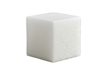 Fototapeta premium White sugar cube showing a sweet, refined ingredient for food flavoring or calorie source on transparent background