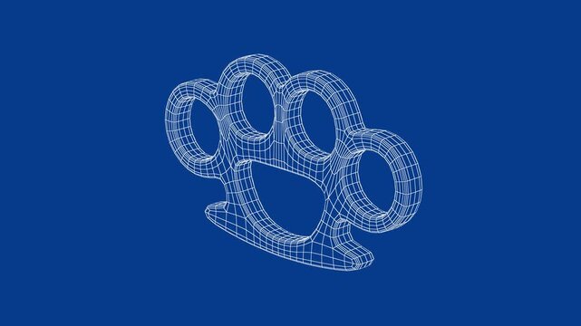 3D wire-frame model of brass knuckles