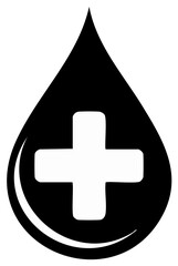 Fototapeta premium Drop of Blood with a White Cross Symbol