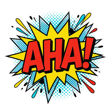 AHA! comic book speech bubble explosion