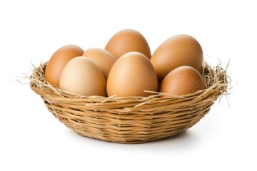 Easter eggs in a basket food natural organic.