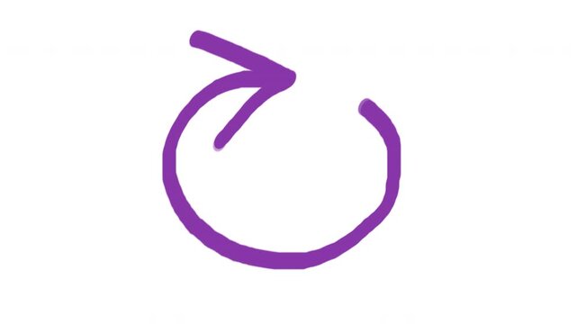 Hand Drawn Circular Refresh Arrow Animated Loop Symbol