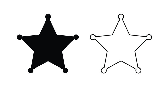 Two sheriff stars one solid and one outline a striking silhouette