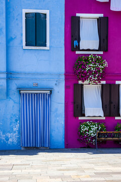 View of the island of Burano in the Venice lagoon (Italy)