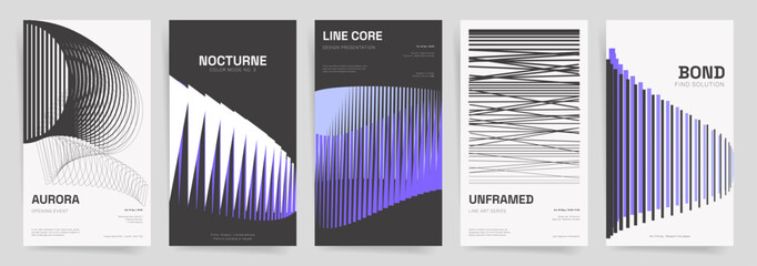Dynamic Abstract Line Poster Collection. Modern Geometric Music Event Vector Designs Series © Takoyaki Shop