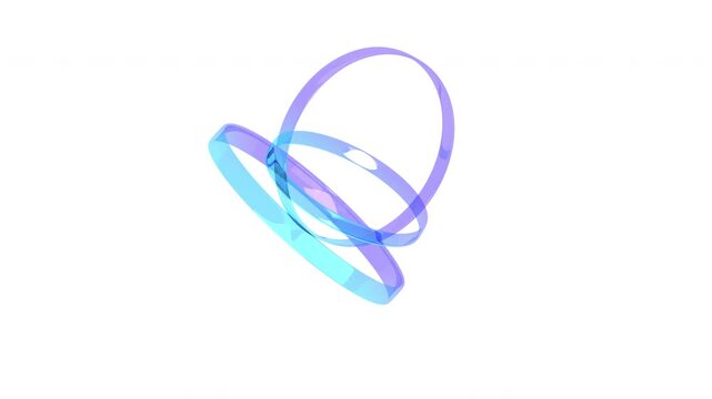 Abstract Multi-layer stacked ring structure with clean lines and distinct layers, Gradient colors. 3D render. Seamless Looping. 4K Video