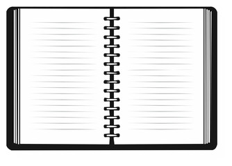 Open Spiral Bound Notebook with Lined Pages