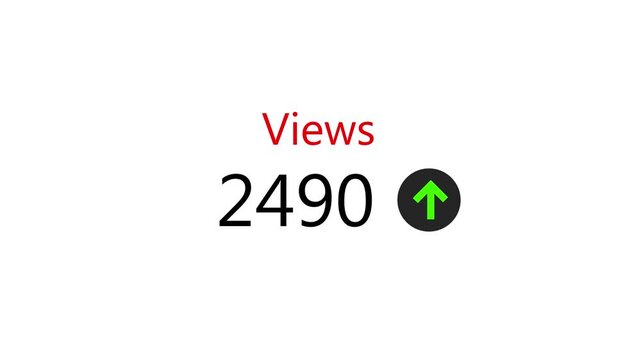 Views Count Up Animation, Colorful Social Counter, Viral Celebration Display