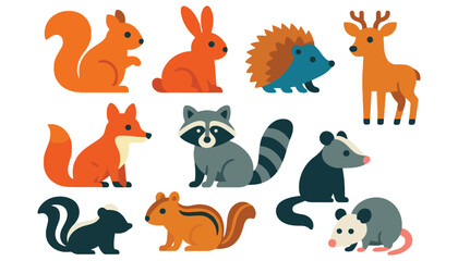 Animal icons featuring a diverse group of wildlife in silhouette form