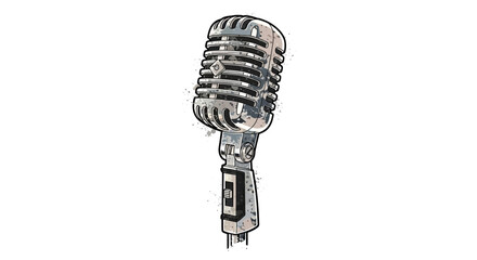 Fototapeta premium Vintage Microphone Illustration