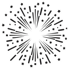 Obraz premium Abstract illustration of burst with star shapes and radial lines