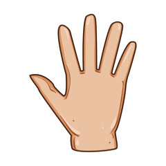 Obraz premium Human hand presenting an open palm and five fingers, illustrating a common gesture for counting, greeting, or stopping, providing a versatile visual concept for communication