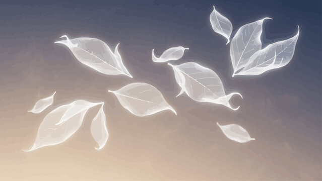 White Leaves Floating in the Air.
