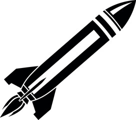 Naklejka premium Black silhouette of a rocket