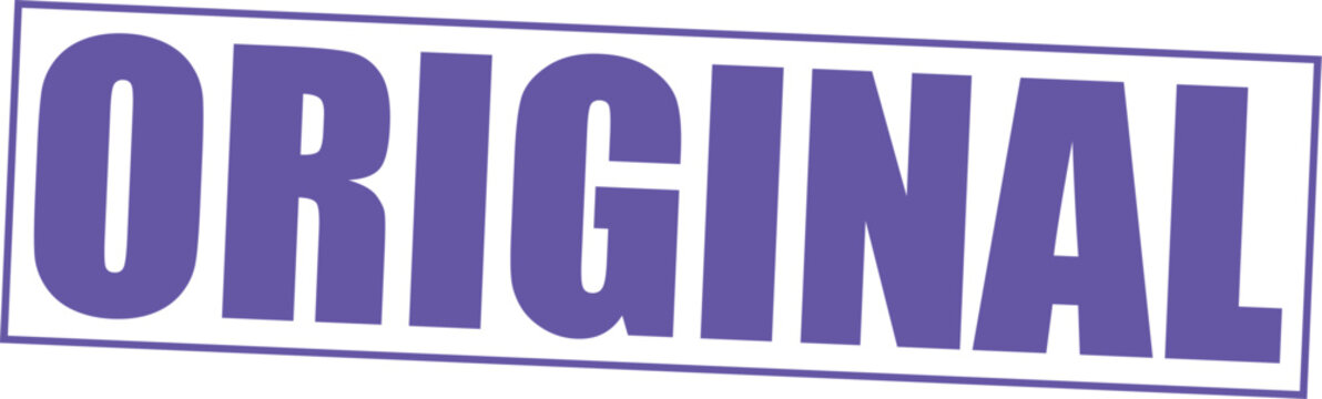 Purple original text stamp with white background and purple border