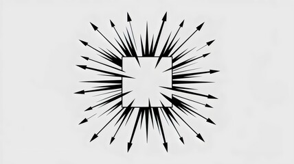 Minimalist square frame expanding outward &ndash; Suitable for diversification, freedom, or creative explosion.