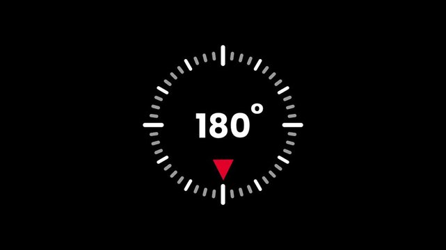 circular interface displays a three hundred sixty degree compass heading with a red arrow pointing toward the current direction of travel
