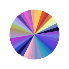 Obraz premium Abstract illustration displaying a vibrant, multi colored radial pattern forming a complete circle, representing diversity, options, and a broad range of themes in a dynamic visualization