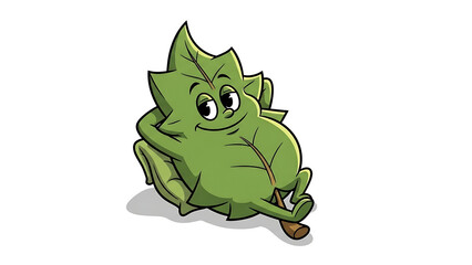 Fototapeta premium Cartoon cannabis leaf character illustration