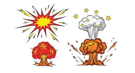Set of 2 explosion icons vector © MrRiponIslam