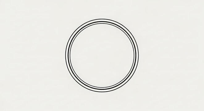 Minimalist double line circle design element