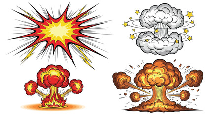 Set of 3 explosion icons vector © MrRiponIslam