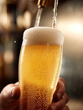 frisch gezapftzes bier in einem pub pilsener pilsner bier