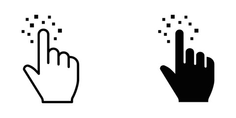 Obraz premium Hand cursor icons vector illustration, flat design click symbols