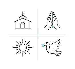 Obraz premium Faith and spiritual devotion representing prayer, guidance, and personal belief systems expressed through calm symbolic imagery used in inspirational and reflective design themes, four tiles