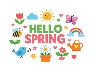 Fototapeta premium Fresh seasonal mood celebrating sunshine, colorful flowers and lively nature returning in parks and gardens, symbolizing new beginnings and bright positive springtime lifestyle moments