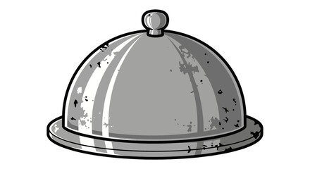 Fototapeta premium Vintage Cloche Serving Dish with Tarnished Metal Surface