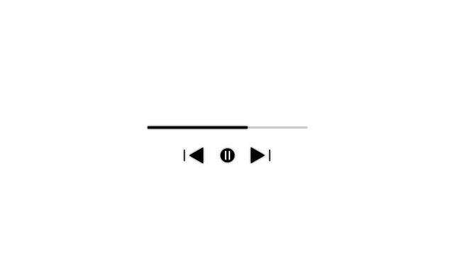 Media player template scroll bar button with audio reactor, Music timeline or video track player. simple digital media interface animation. Minimal video and audio player progress bar.