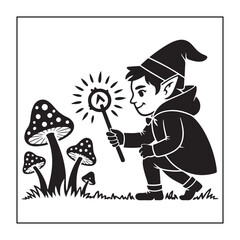 Obraz premium Mystery monochrome coloring pages for adults and teens with a woodblock print style.