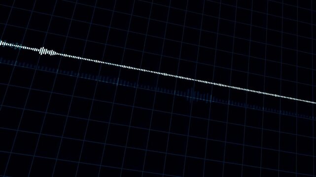 Sound wave. Dynamic vibration wallpaper. Abstract sound wave element on blue background. Music visualization, futuristic graphic element as digital equalizer. Frequency pulse modulation video footage