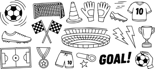 soccer vector collection ball goal net cleat gloves trophy kit © AIcon Star