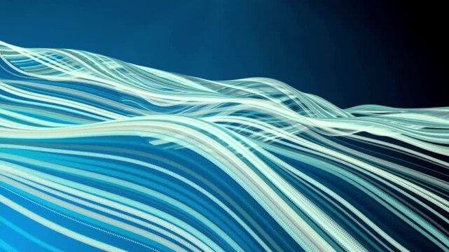 abstract blue digital equalizer, video of sound wave pattern element loop HD