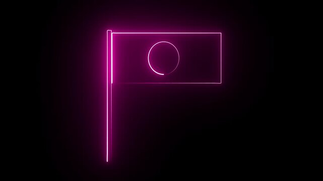 glowing  flag icon animation