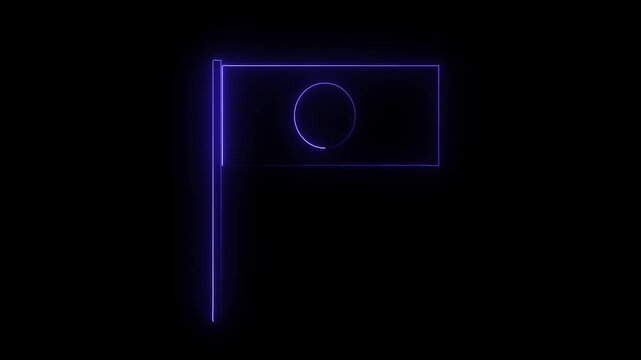 glowing Narrow  flag icon animation