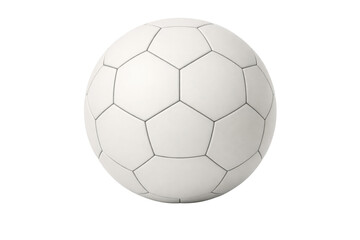 White soccer ball with hexagonal and pentagonal panels, isolated on white background