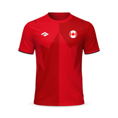 3d realistic home soccer jersey Canada national team, template for football kit 2026 © magr80