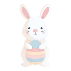 Fototapeta premium Cute pastel bunny holding egg