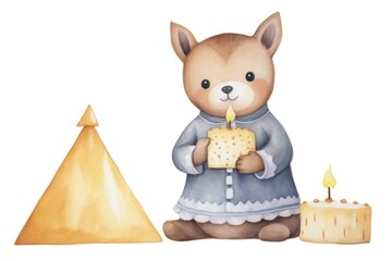 Fototapeta premium Baby fox party dessert representation celebration.