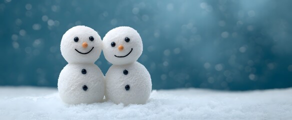 Fototapeta premium Crafting frosty chilly companions with gleaming snowy smiles this magical winter season