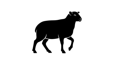 Obraz premium Minimal Black Silhouette of a Goat in Motion. Vector Illustrations. EPS Editable