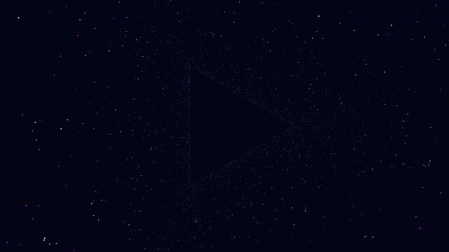 Abstract starfield space background with glowing particles forming triangular frame