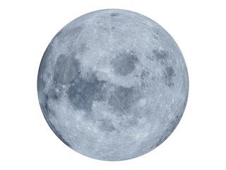 Obraz premium Sci-fi planet moon isolated, blue planet, full moon, futuristic space exploration element. Design for PNG, blue Moon, lunar surface, blue planet and night landscapes.