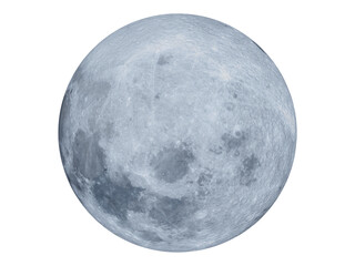 Obraz premium Sci-fi planet moon isolated, blue planet, full moon, futuristic space exploration element.