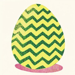 A yellow easter egg illustration pattern zigzag.