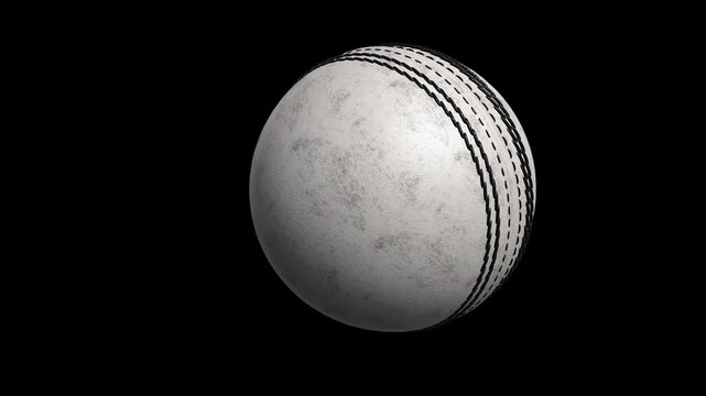 White Cricket Ball Spinning and Smooth Rotation Animation Video for Sports Broadcasting, Cricket Promotions, and Digital Media Projects